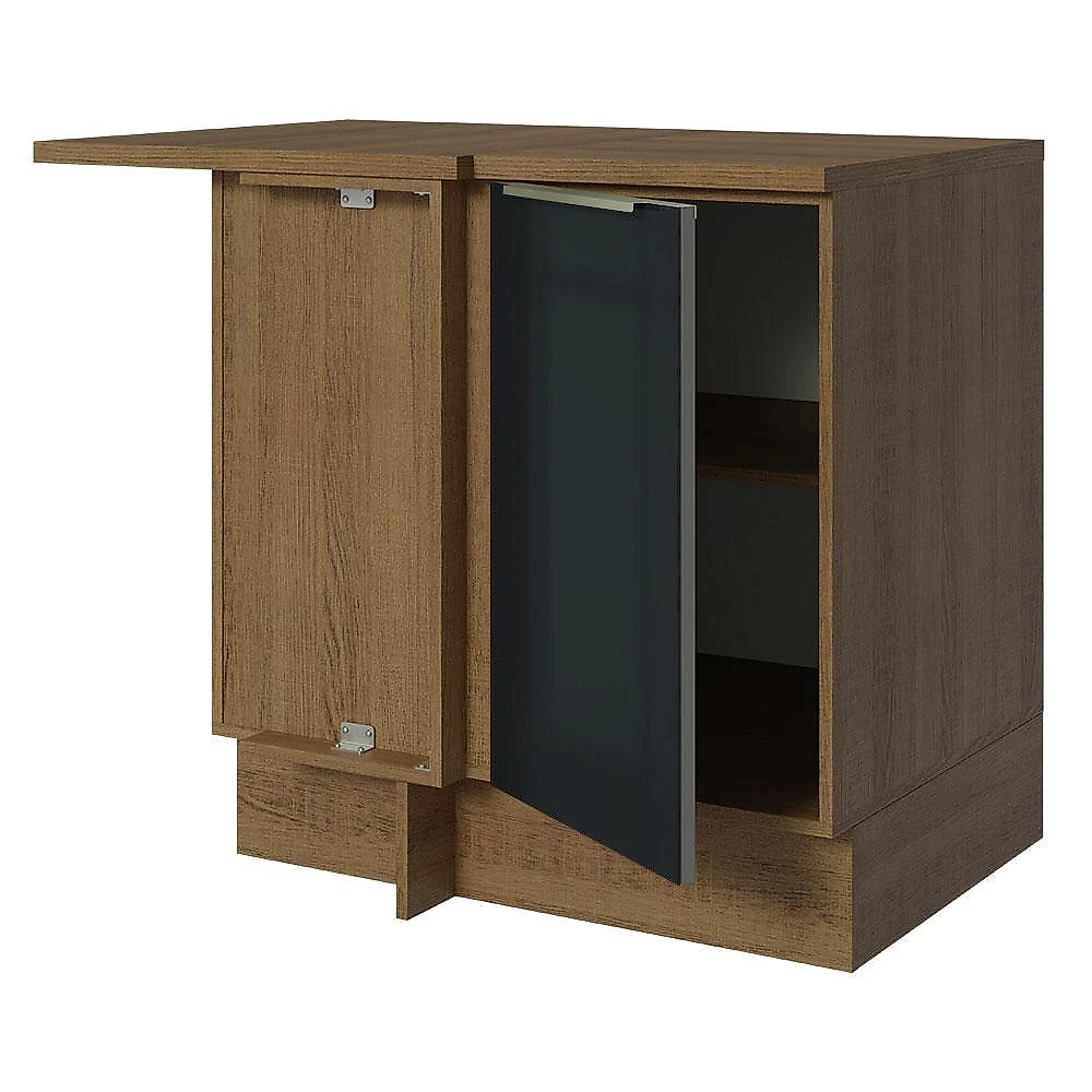 Balcão de canto 1 porta rustic/preto lux madesa