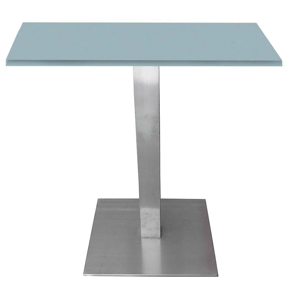 Mesa Quadrada Alpha Inox Prata 73,50 Cm (altura) Tampo Mdp Quadrado 60 Cm Cinza (larg)