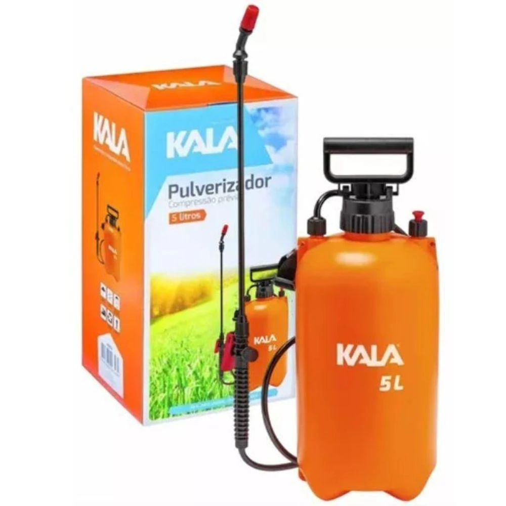 Pulverizador Manual Compressão Prévia 5L Aplicação Uniforme Laranja Kala