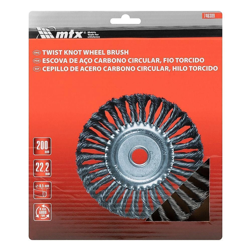 Escova para Esmerilhadeira 746389 Fio Torcido Prata MTX 200MM 6000 RPM
