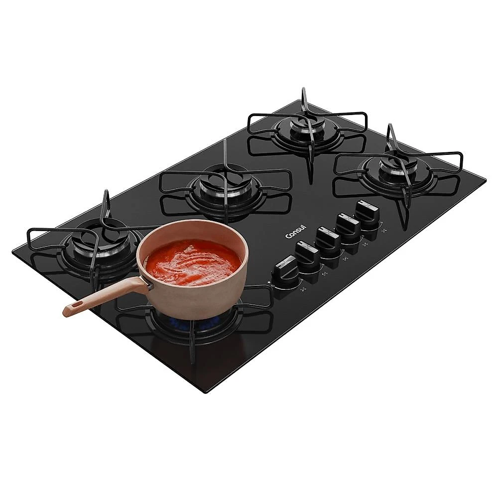 Cooktop 5 Bocas Consul Acendimento Super Automático CD075BE, Preto