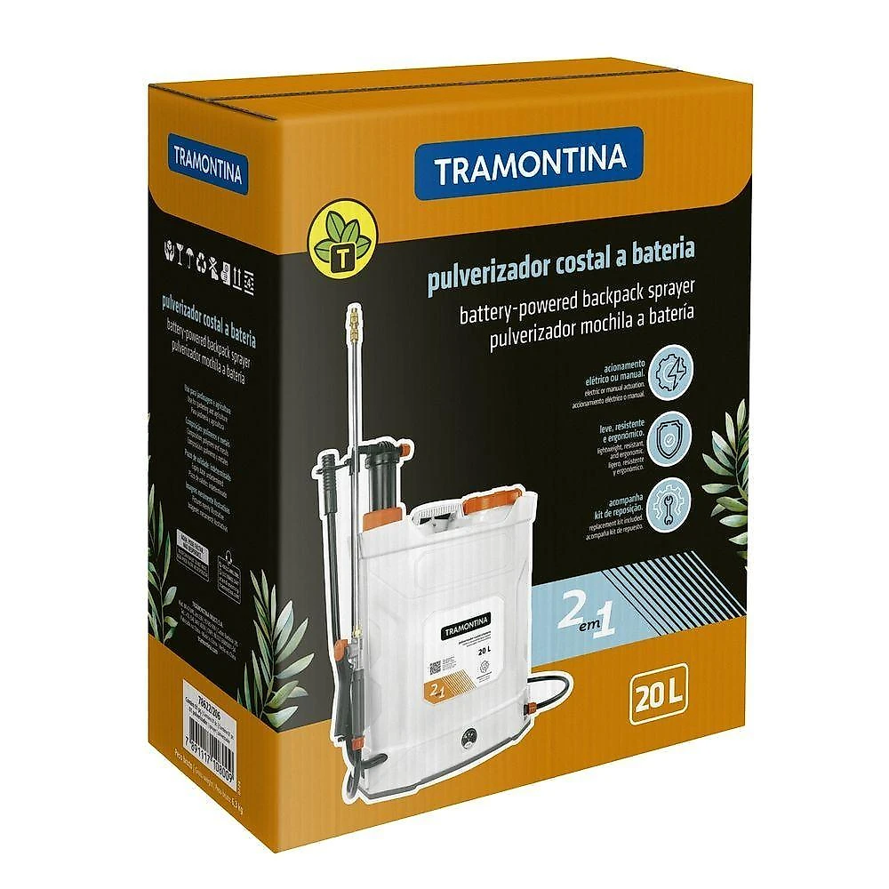 Pulverizador Costal a Bateria 20L 12V 8A com Autonomia e Praticidade Tramontina