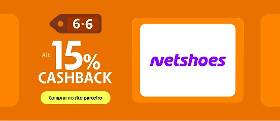 NETSHOES COM ATÉ 15% DE CASHABCK