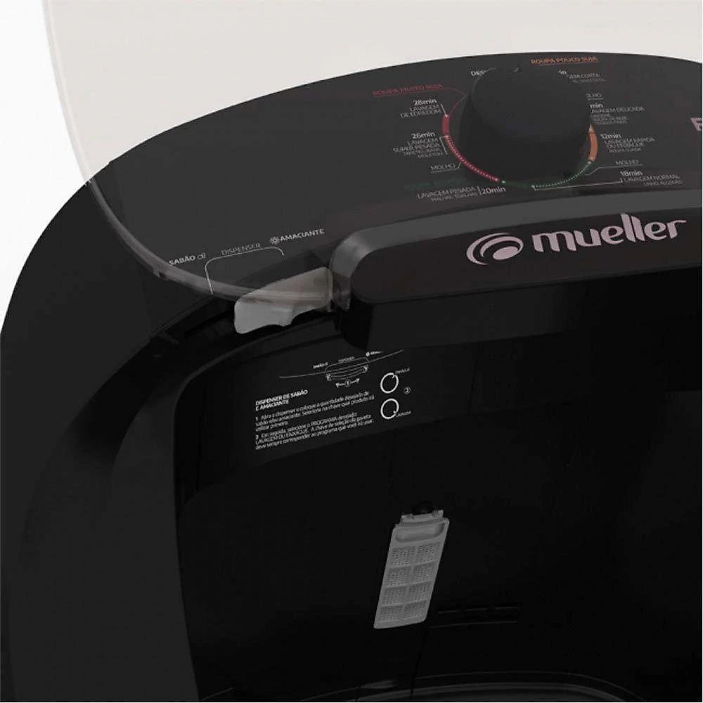 Lavadora Semiautomática Mueller 10kg Family Lite Preto 110V