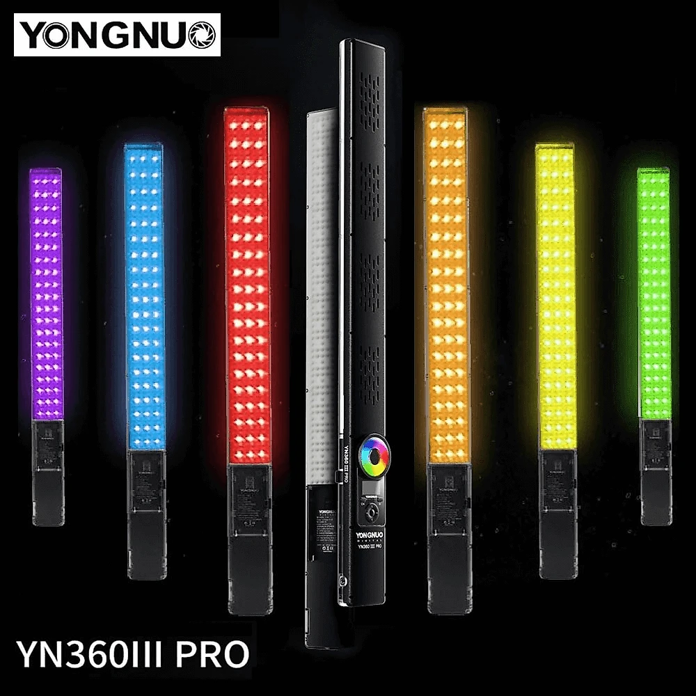 Kit Bastão LED Yongnuo YN360 III RGB Video Light Wand com Fonte DC 12V 5Amp (Bivolt)