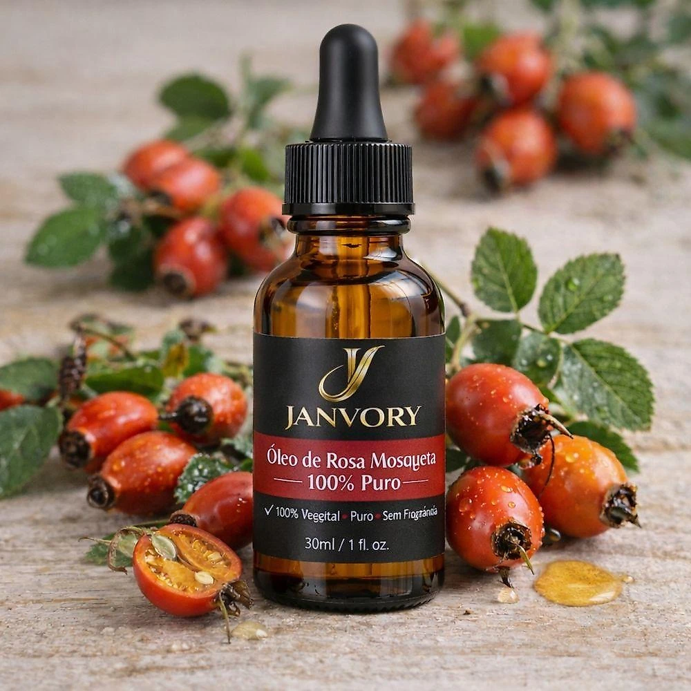 Kit com 3 Óleos de Rosa Mosqueta 100% Puros 30Ml Cada (90 Ml No Total)