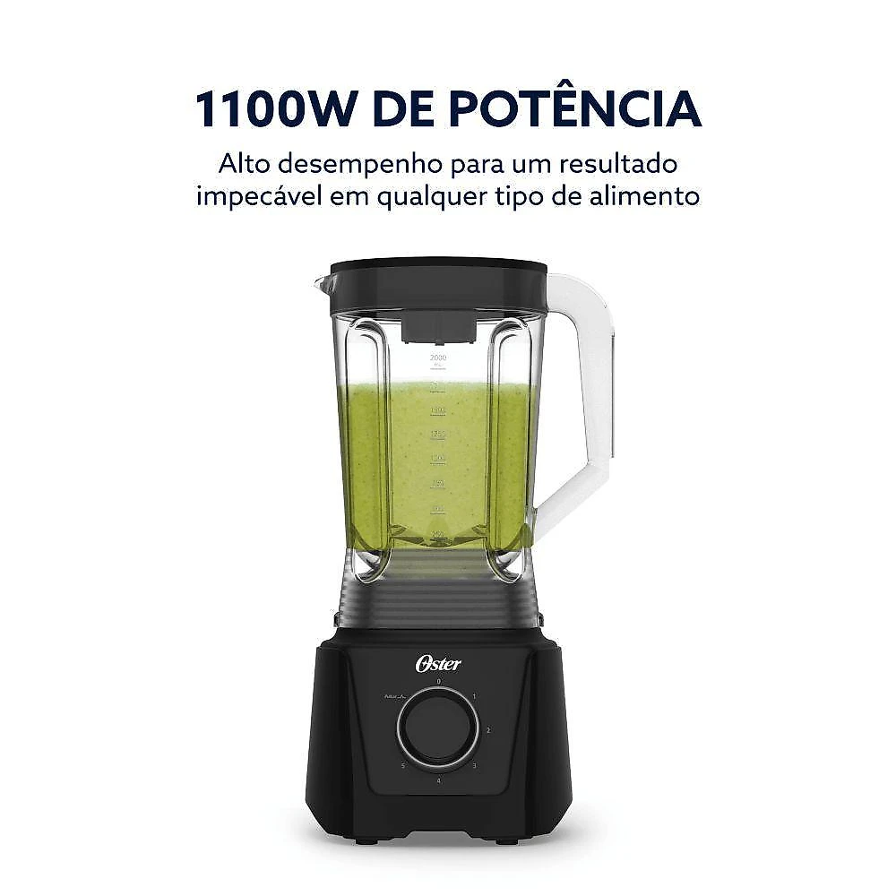 Liquidificador Oster OLIQ450 1100W 3,3L 5 Velocidades Preto 220V