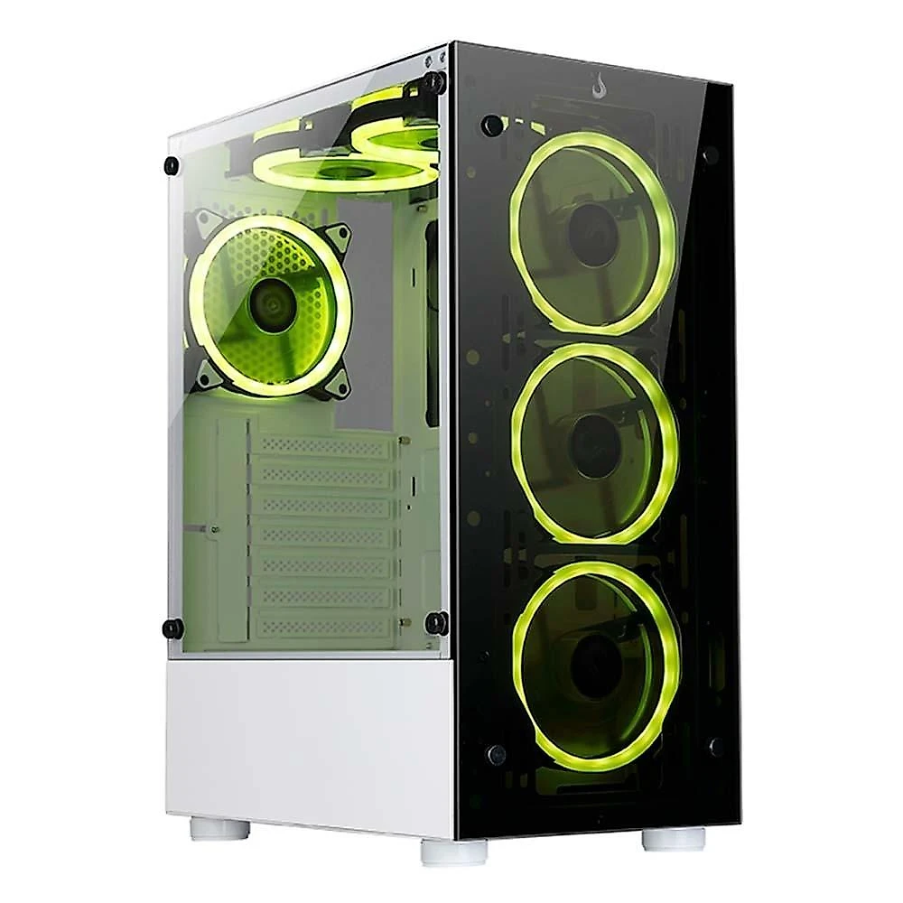 Gabinete Gamer Rise Mode Glass 06X Frost, Mid Tower, ATX, Frontal e Lateral em Vidro Temperado, Sem FANs, Branco - RM-WT-06X-FW