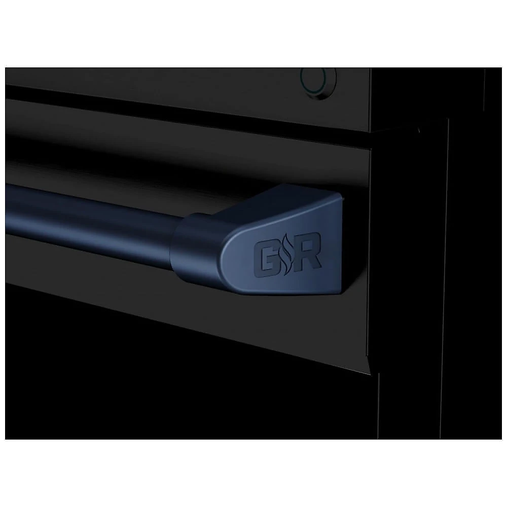 Fogão a gás GLP profissional 76cm Thor Kitchen Gordon Ramsay preto/azul marinho painel touch basculante convecção grelha contínua 129L 110V