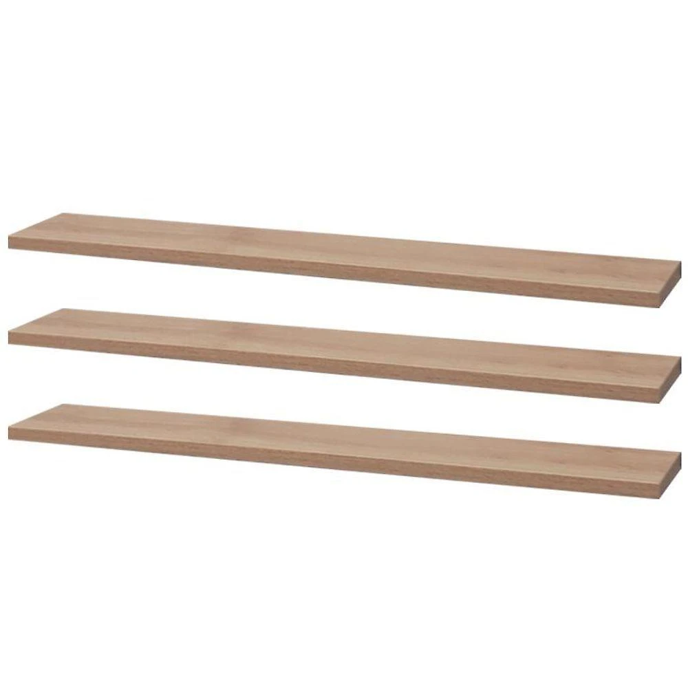 Prateleira Kit 3 70X15CM MDP Suporte Invisível Organizador Sala Bege Mercado das Prateleiras