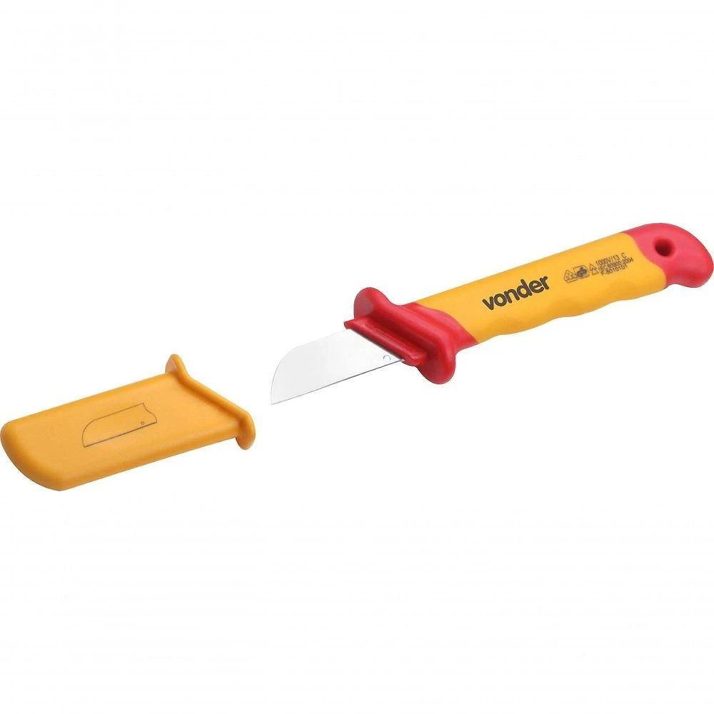 Faca Reta Para Desencapar Cabos 7'' Isolada Iec60900 Vonder