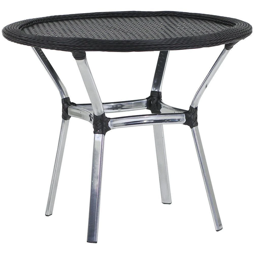 Mesa Emily Com Tampo Tramado Em Alumínio Trama Original Preto