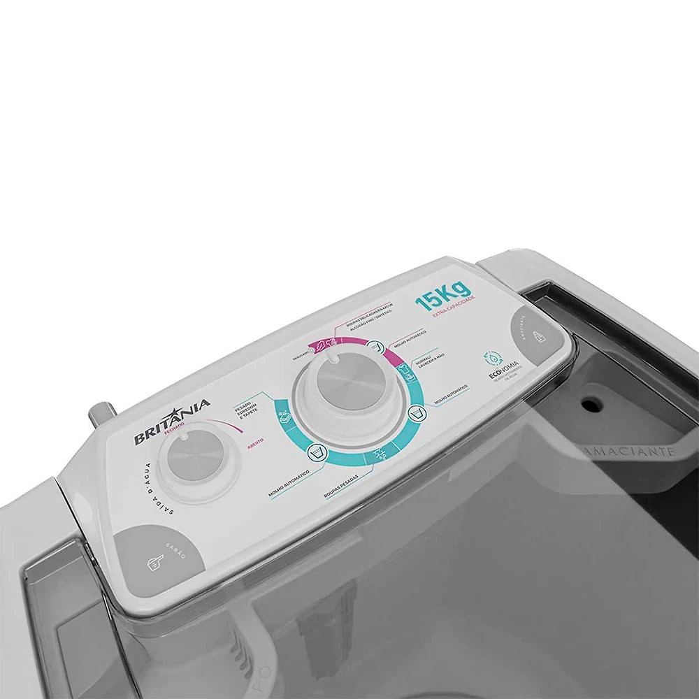 Miniatura Tanquinho de Lavar Roupa 15Kg Britânia Semiautomático BLT15A Branco - 110V