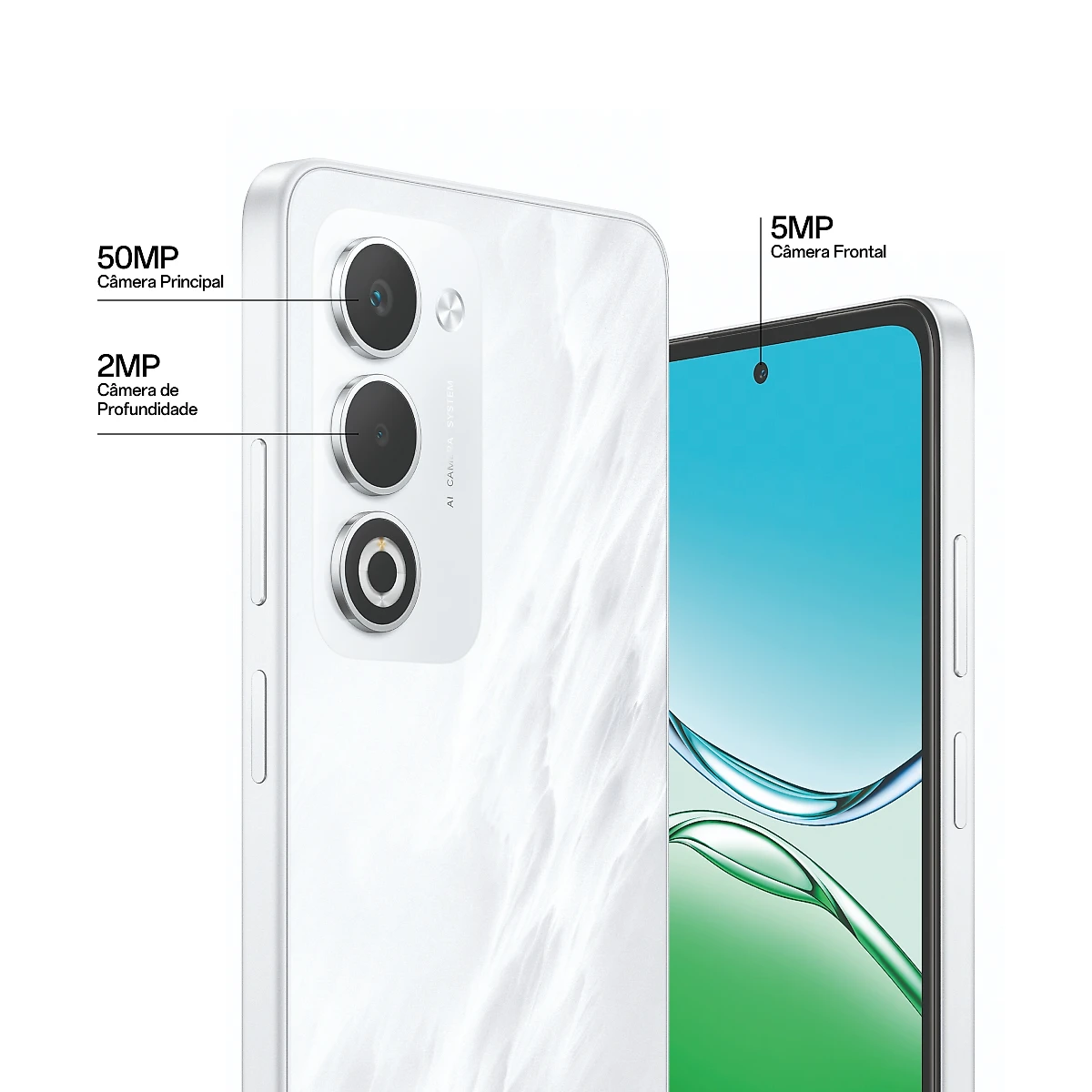 Smartphone OPPO A5 256GB 6GB  RAM  Física, 6GB RAM Virtual Bateria 6000 mAh Câmera AI 50MP Branco