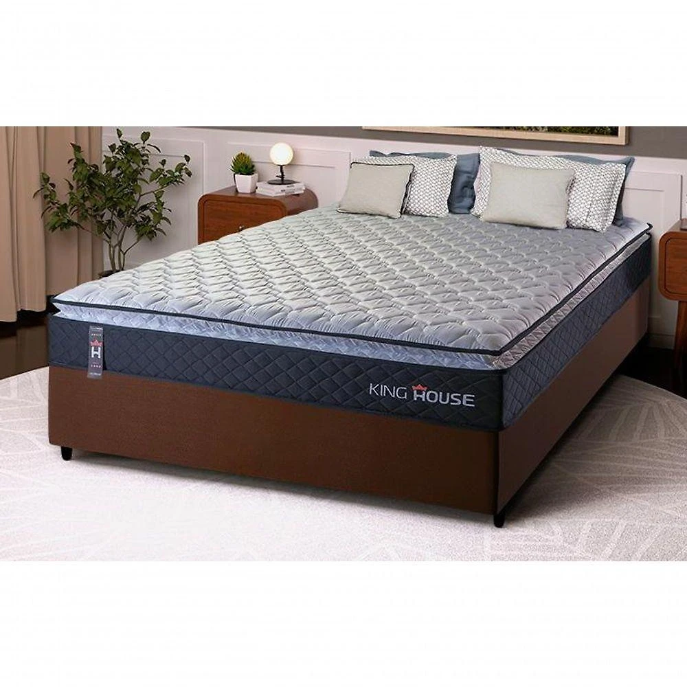 Cama Box Viúva 128x188 Preto Dakota Espuma D33 King House