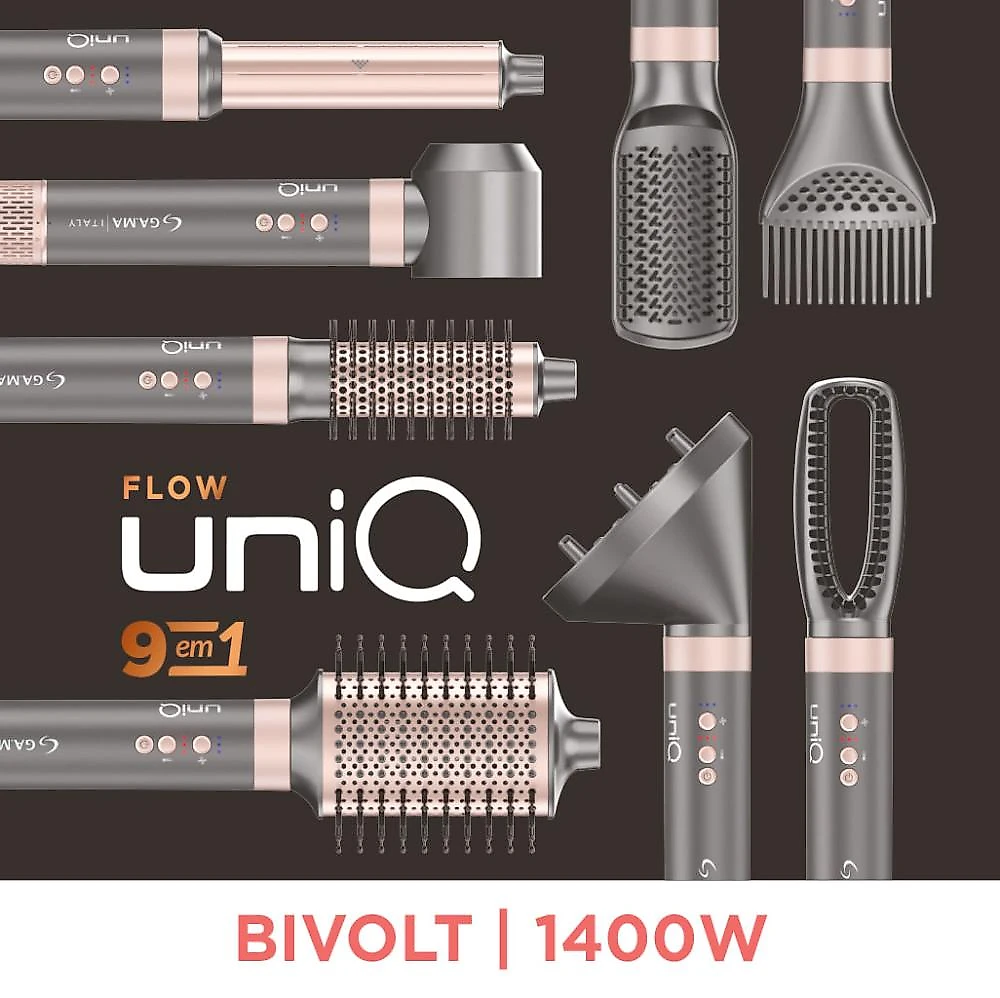 Secador multistyler uniq flow 9 em 1 bivolt