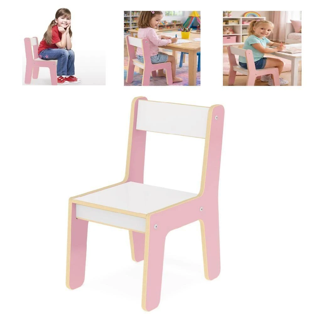 Cadeira Infantil Mdf Didatica Resistente Rosa para Criança Utibom