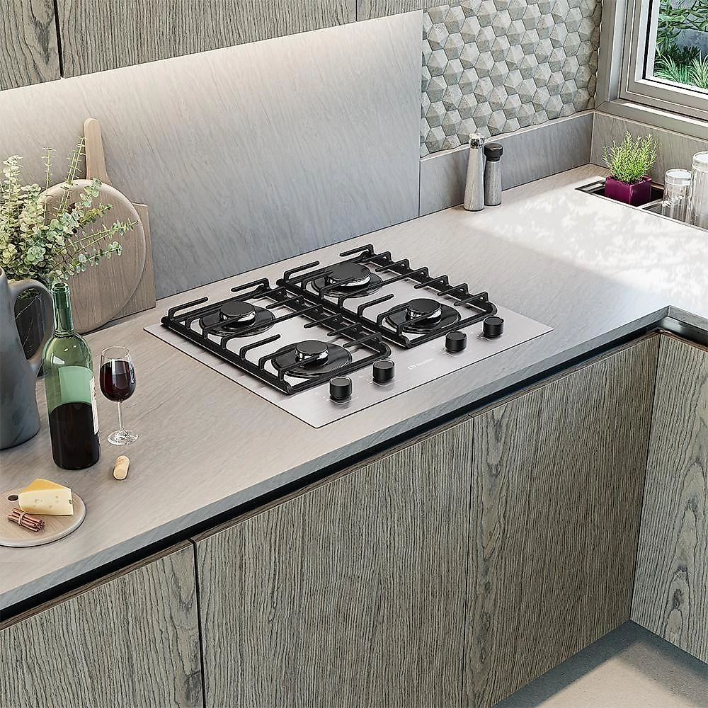 Cooktop Mueller 4 Bocas De Alumínio 59cm Com Grade Dupla MCG4BL Bivolt
