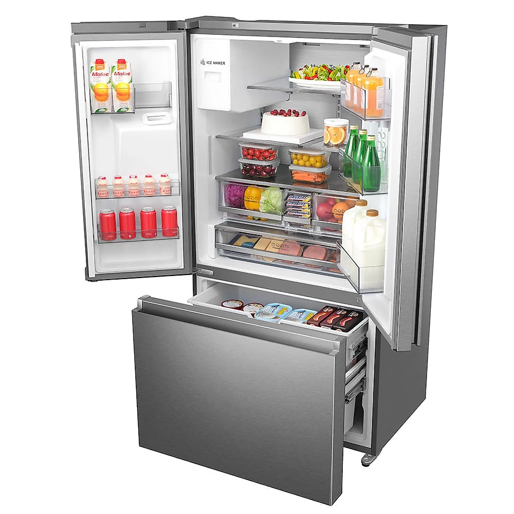 Refrigerador French Door Hisense de 03 Portas Frost Free Inverter com 612 Litros Inox - RF610 110