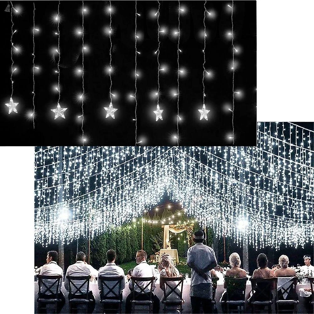 Pisca Cascata 405 Lâmpadas Leds Estrelas Branco De 220v 10m