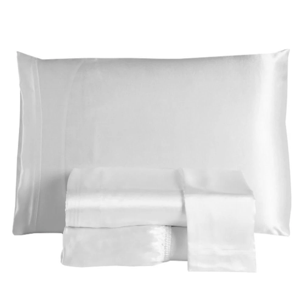 Jogo Cama Lençol Splendore Casal Padrão Cetim Charmousse Alto Brilho 4 Peças - Branco