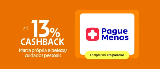 PAGUE MENOS COM ATÉ 13% DE CASHBACK