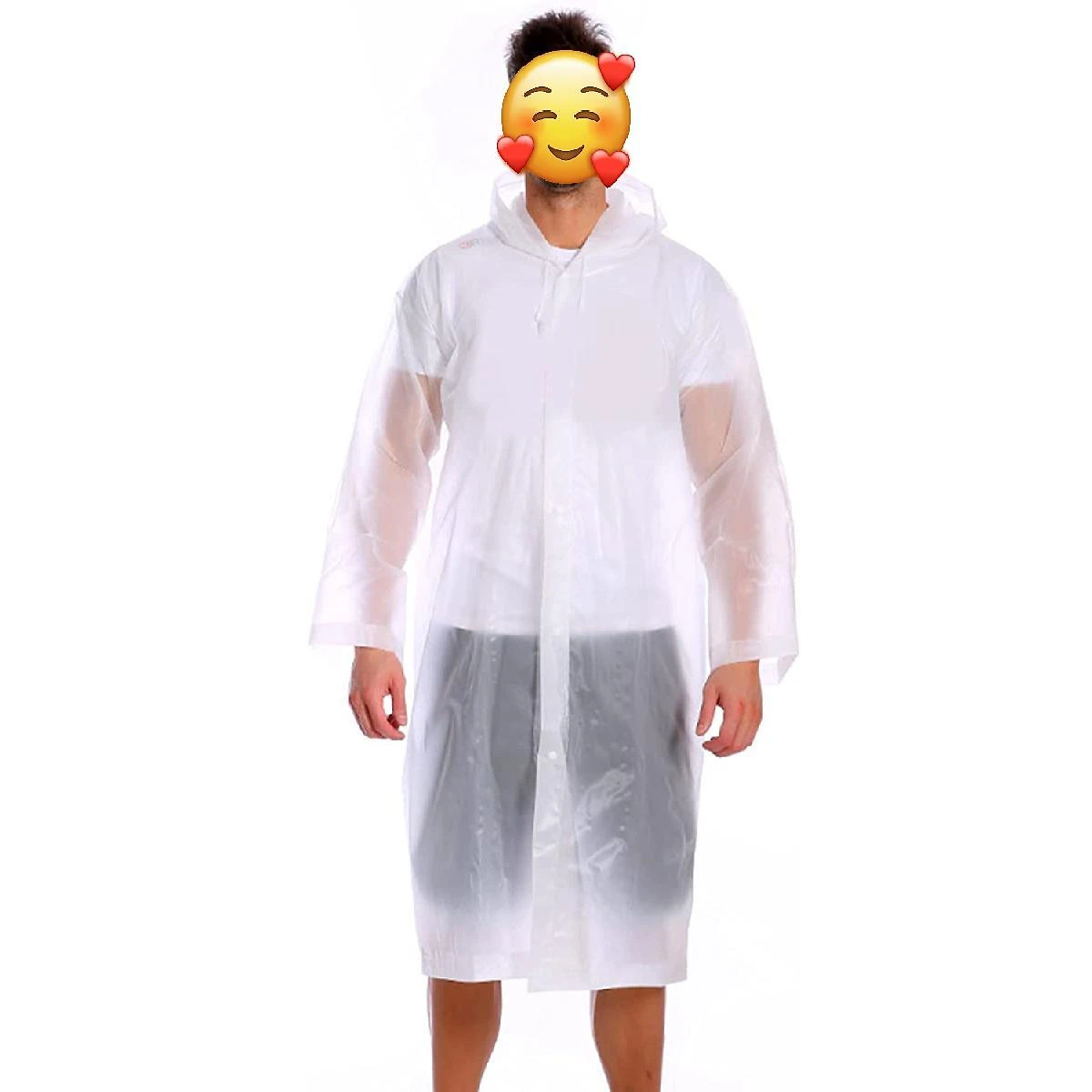 Miniatura Capa Chuva Capuz Classe 100% Pvc Adulto Unissex Impermeável