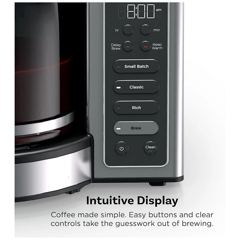 Cafeteira Programável Ninja Fresh Brew Premium XL Jarra de Vidro 14 Xícaras (2,1 L) Aço Inox