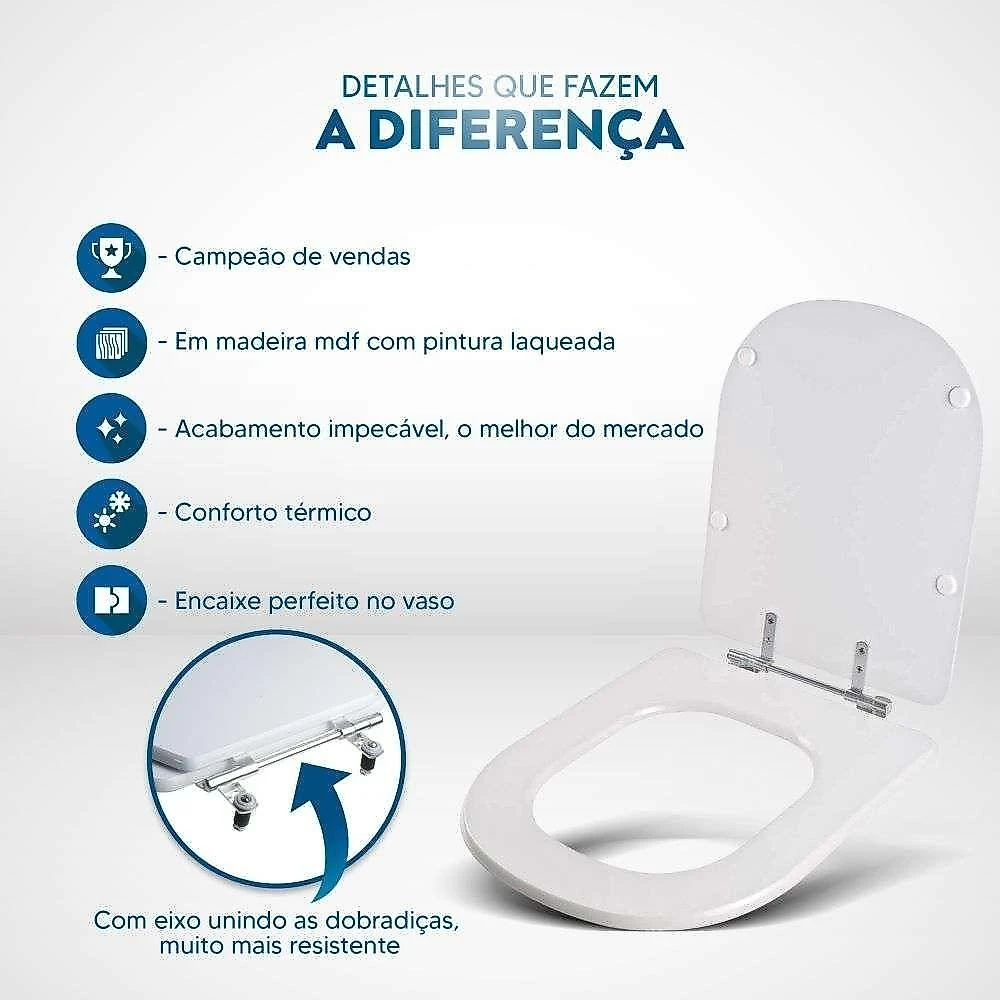 Assento Sanitário Ezedra Alongado Plástico Parafusado Convencional Azul Cobalto Pontto Lavabo webcontinental-7897116755688