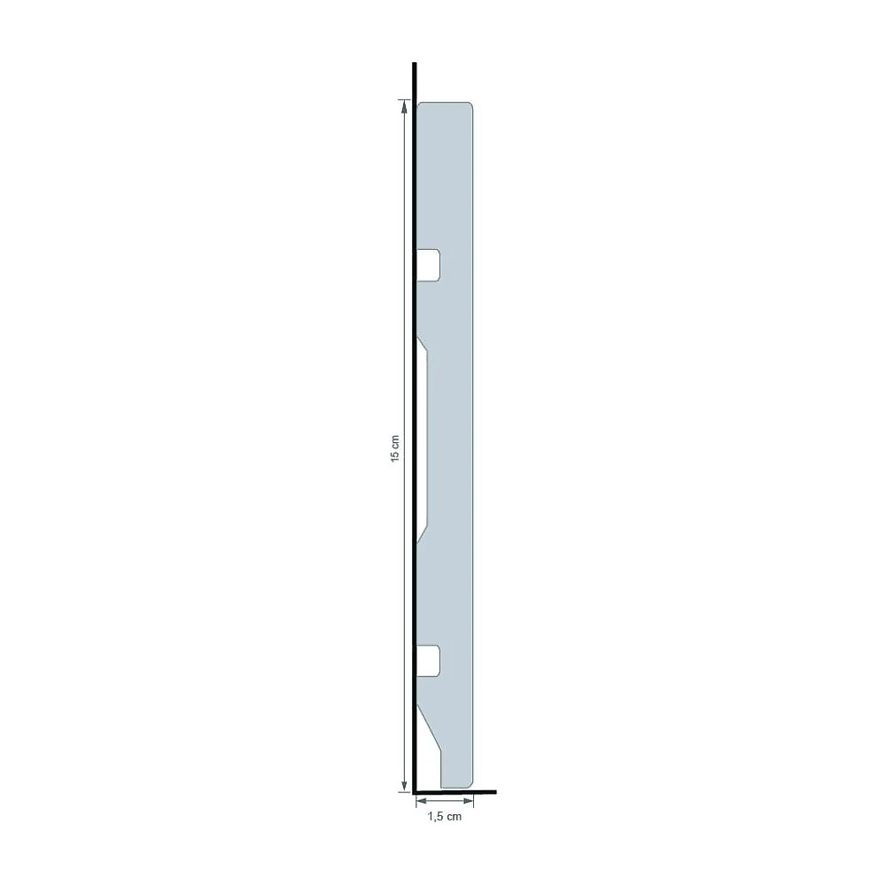 Rodapé de Poliestireno Liso  15mmx15cmx2,40m Metro Linear Casa Grassi Rodapé de Poliestireno Liso Scandian 2,4 m - Branco