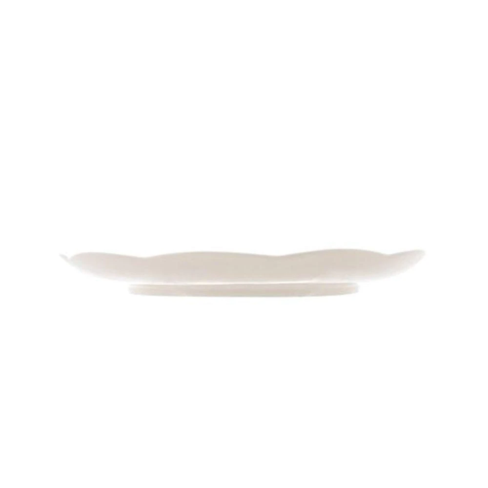 Jogo 8 Prato De Sobremesa Porcelana New Bone Butterfly Branco Off White Lyor 19cm
