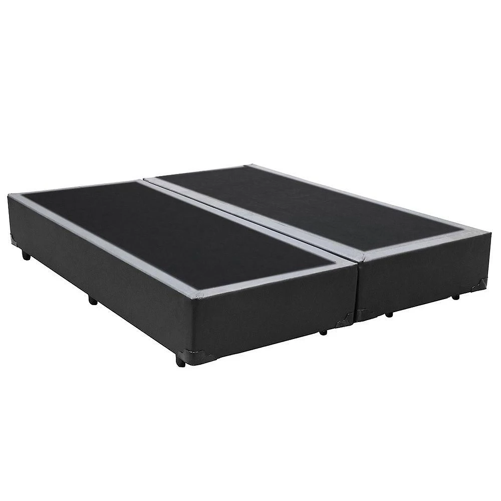 Cama Box Queen Bipartido King Design Sintético Cinza 158x198x40