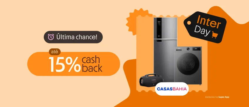Casas Bahia com até 15% de cashback