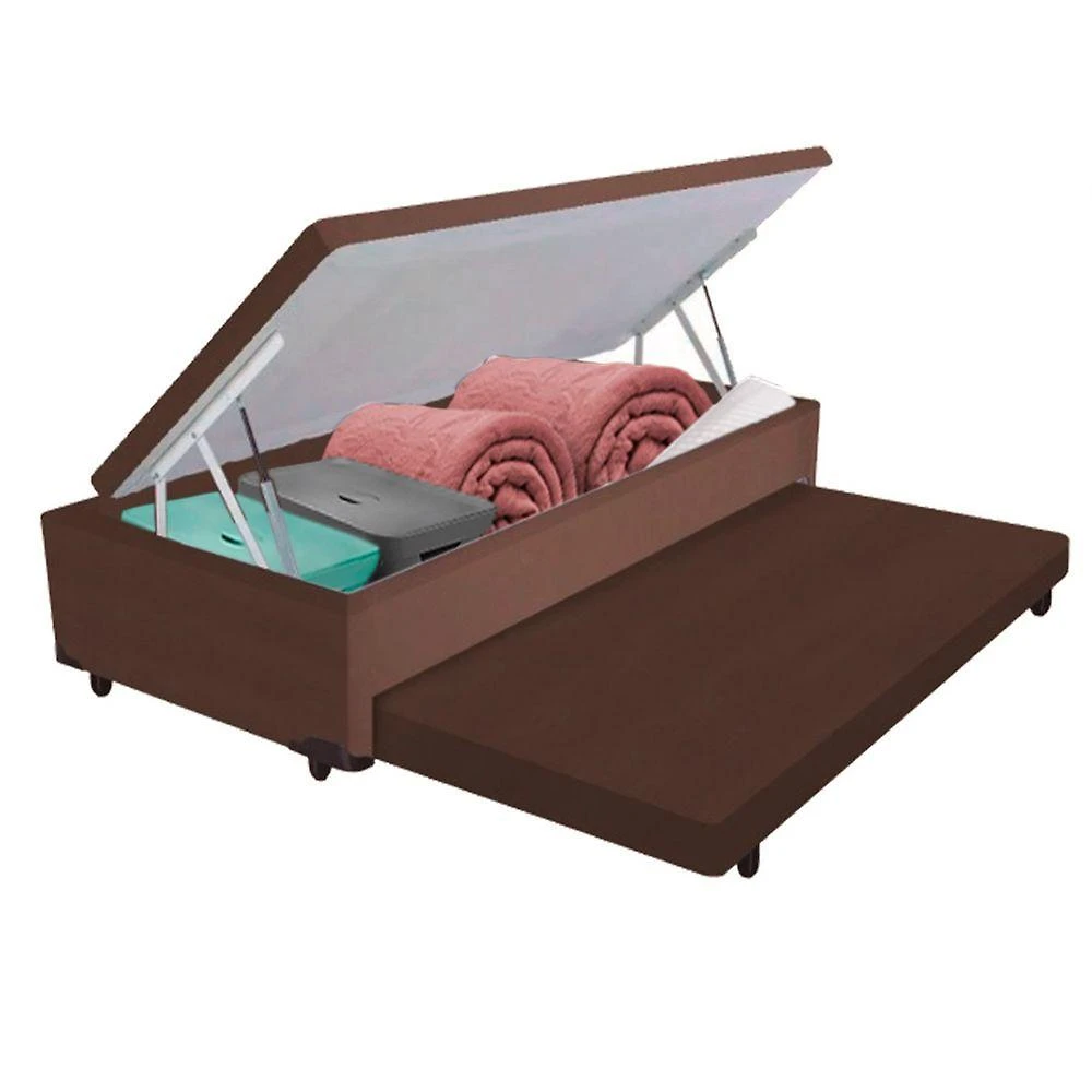 Bicama Box Com Baú Solteiro Marrom 78x188x44 V-store