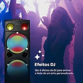 Caixa de Som Philips Party Speaker TAX5509 2400W Bluetooth Luzes LED Preta