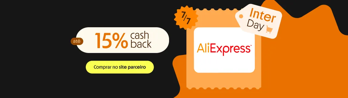 ALIEXPRESS com até 15% de cashback 