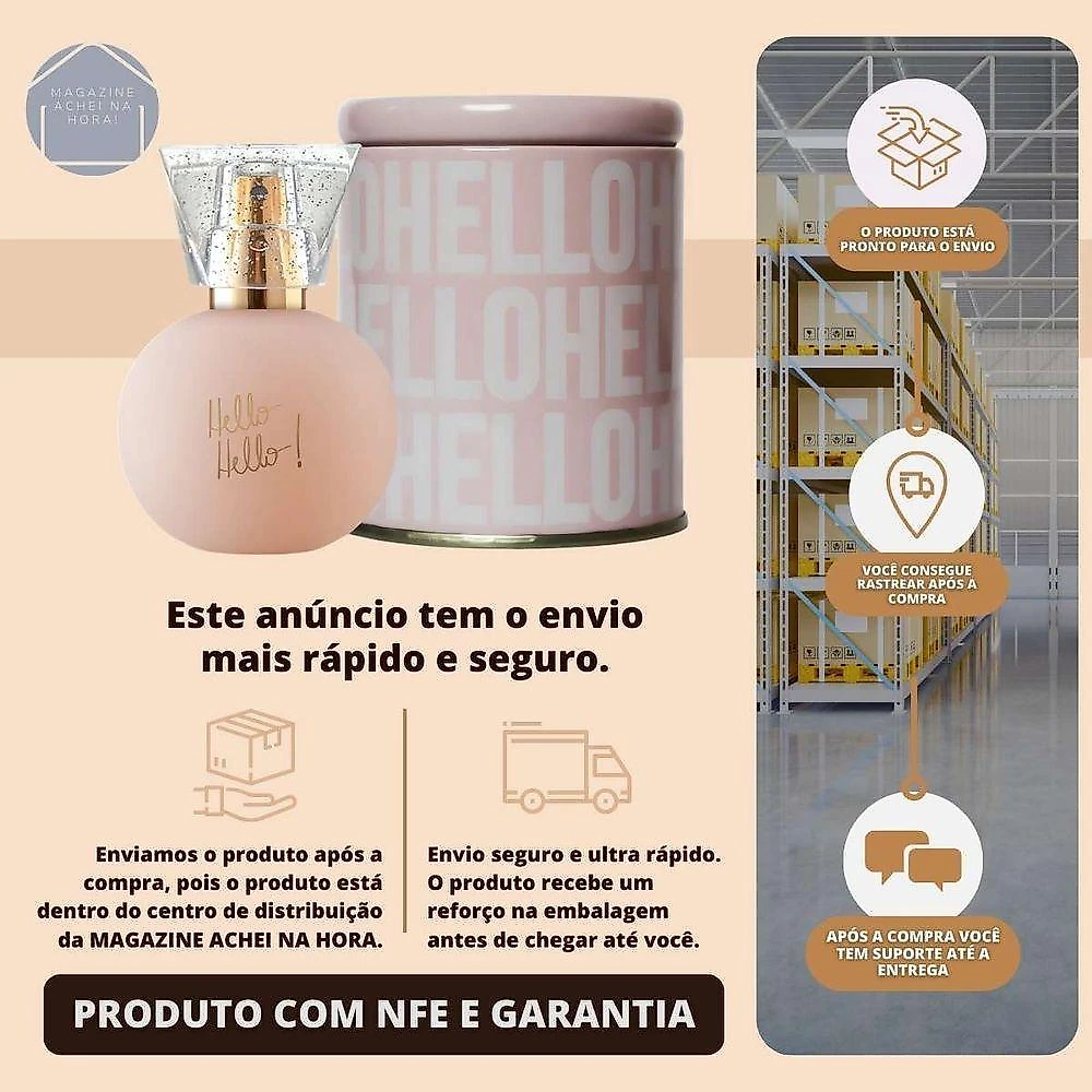 Colônia Hello! By Nah Cardoso Feminina Desodorante Colônia Oriental Gourmand 50ML Ciclo