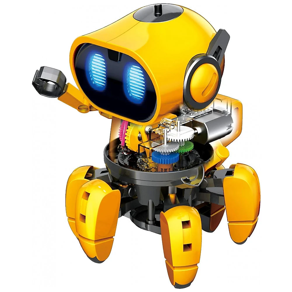 Robô Interativo com Sensor Infravermelho para Aprendizagem STEM, Elenco, Amarelo