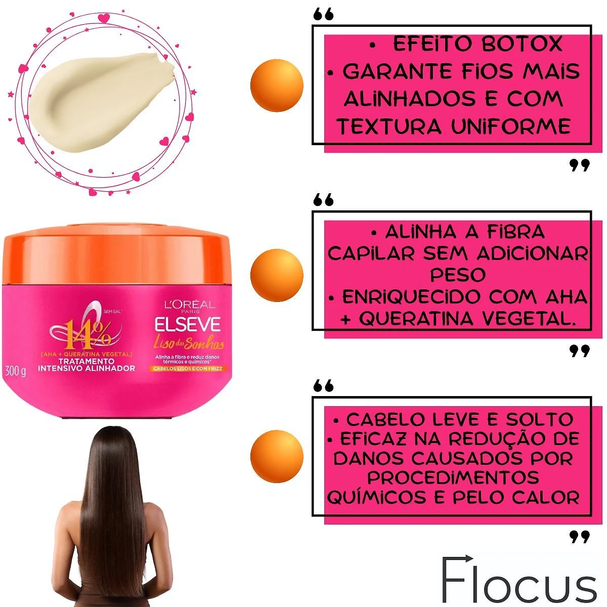 Kit Novo Liso Dos Sonhos Loreal Elseve Mascara Creme Pentear