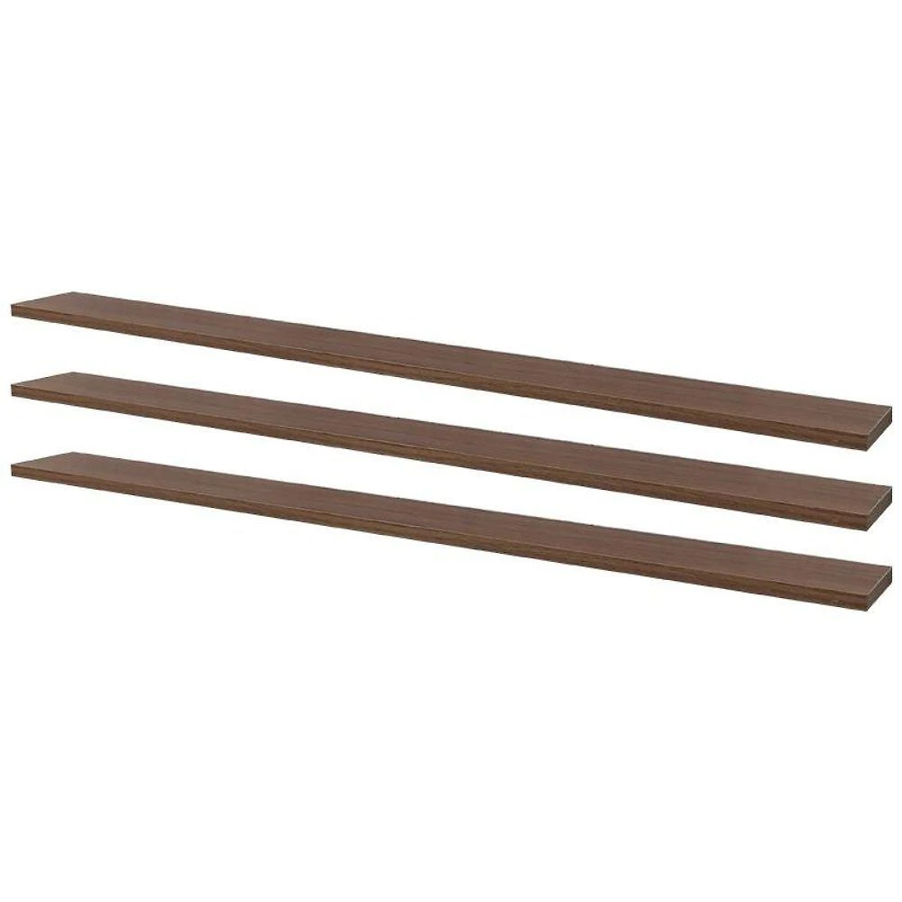 Kit 3 Prateleiras Crie Fácil 90X15CM MDP Suporte Invisível Organizador Marrom Mercado