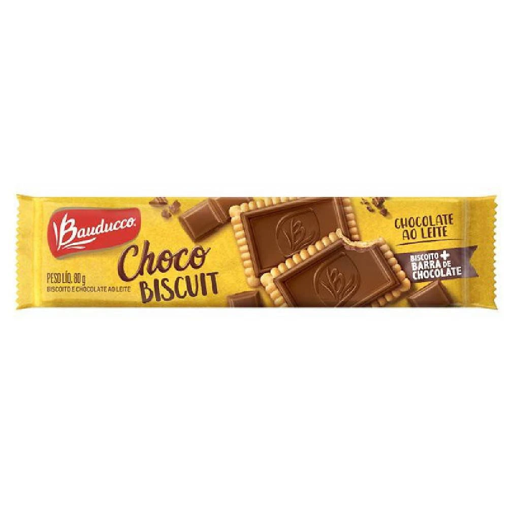 Biscoito Bauducco Choco Biscuit Chocolate Ao Leite 80g