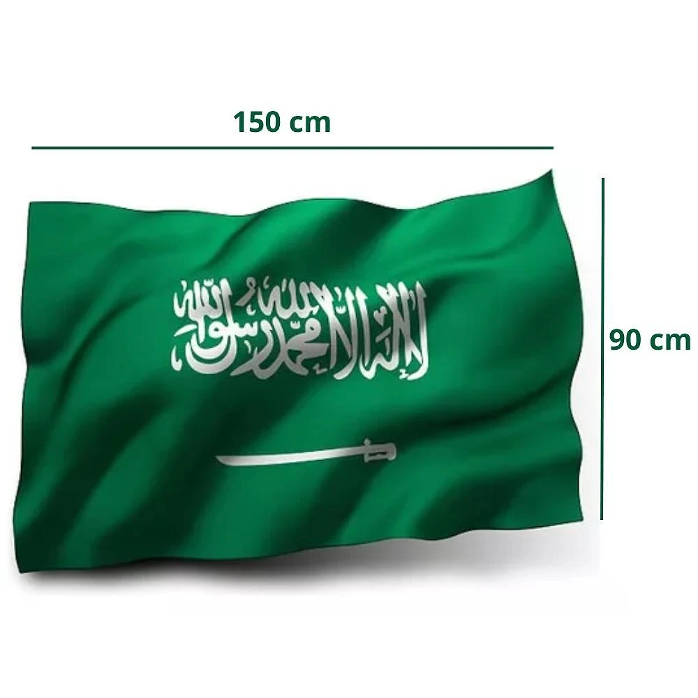 Miniatura Bandeira Arábia Saudita 150X90 Cm Poliéster Oficial Hoje