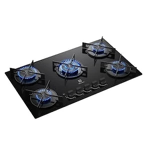 Miniatura Cooktop 5 Bocas Electrolux KE5GT Chama Tripla Mesa de Vidro Grade de Aço Fosco Bivolt