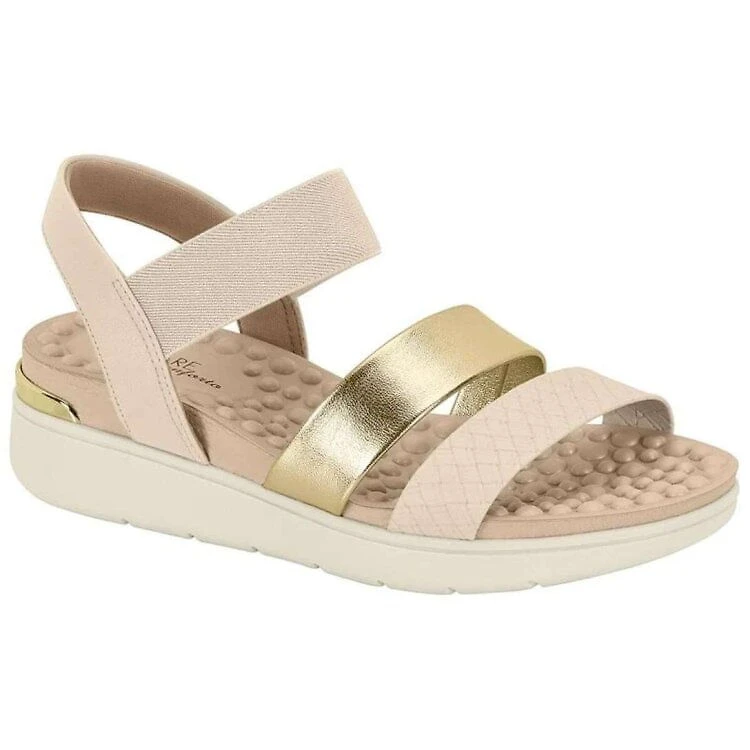 Tamanco Modare Feminino - Douradobege - DOURADO/BEGE