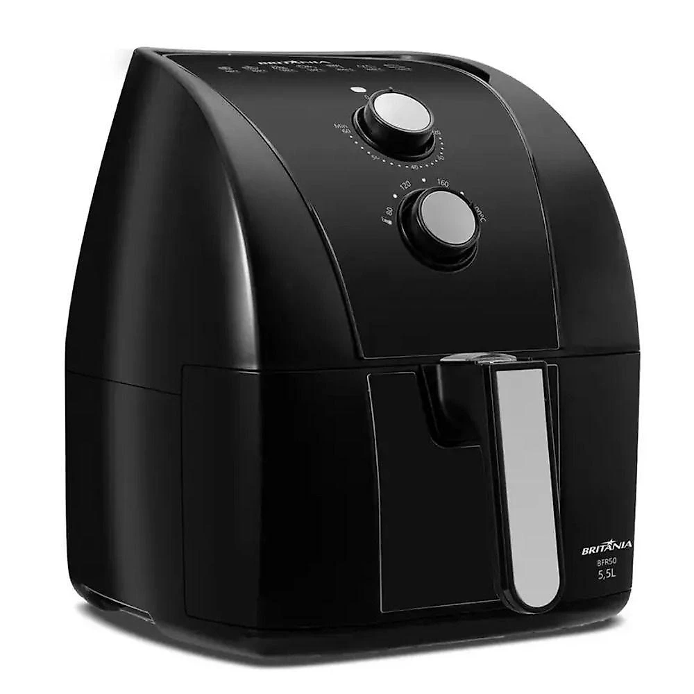 Fritadeira Air Fryer sem Óleo Britânia BFR50 5,5L 1500W Preto 110V