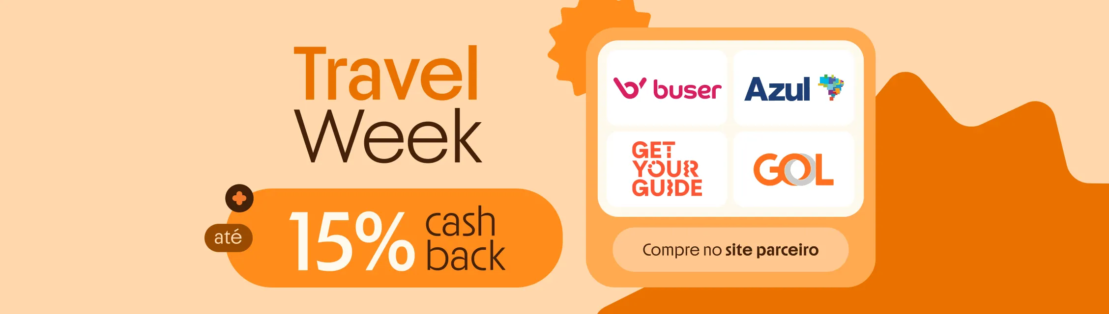 Travel Week com até 15% de cashback