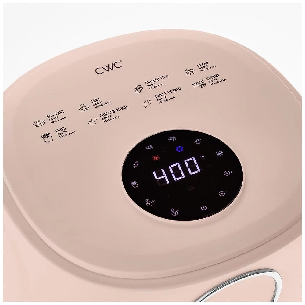 Fritadeira Elétrica Air Fryer COOK WITH COLOR rosa 3,8L Cesta de Vidro 6 Programas 1200W 110V
