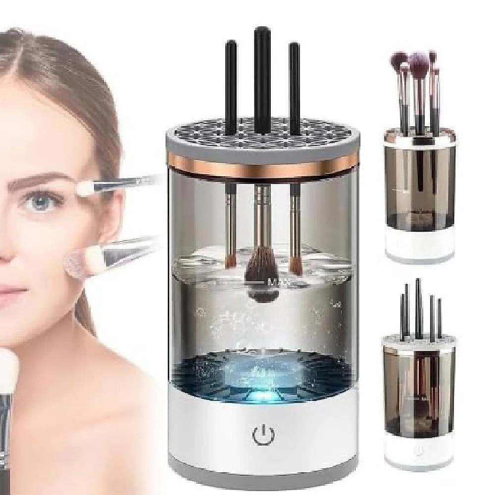 Máquina Limpadora de Pincéis Elétrica 3 em 1 Lava Seca e Armazena Usb Recarregável Bivolt Yeet