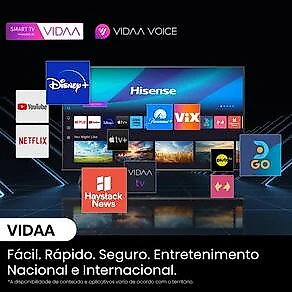 Smart TV 65” Hisense 65A6N DLED 4K UHD HDR10+ Dolby Vision Controle por Voz Alexa AirPlay