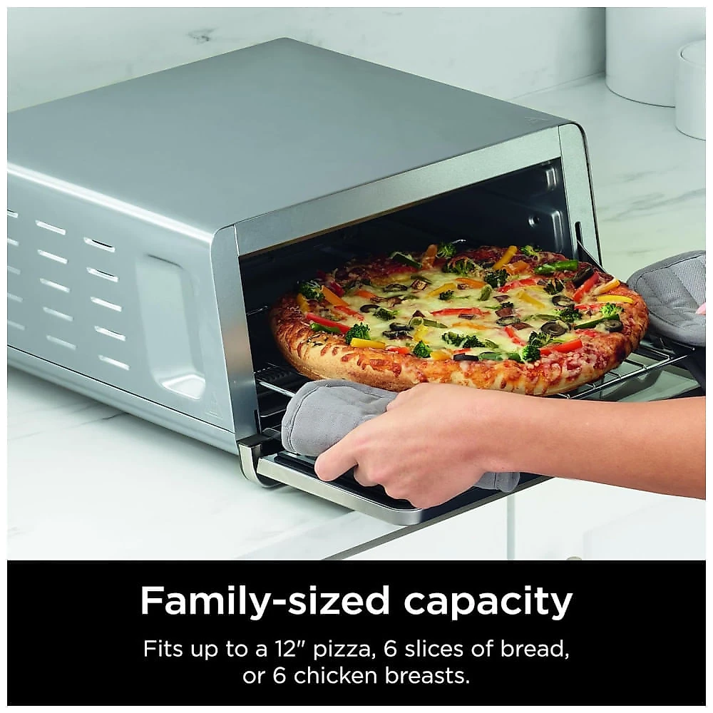 Forno Elétrico Air Fryer 8 em 1 com Menu de Cozimento Automático, Prateleira Ajustável, Material de Aço Inoxidável e Tela LCD, 110V 1800W, Ninja Flip 110v